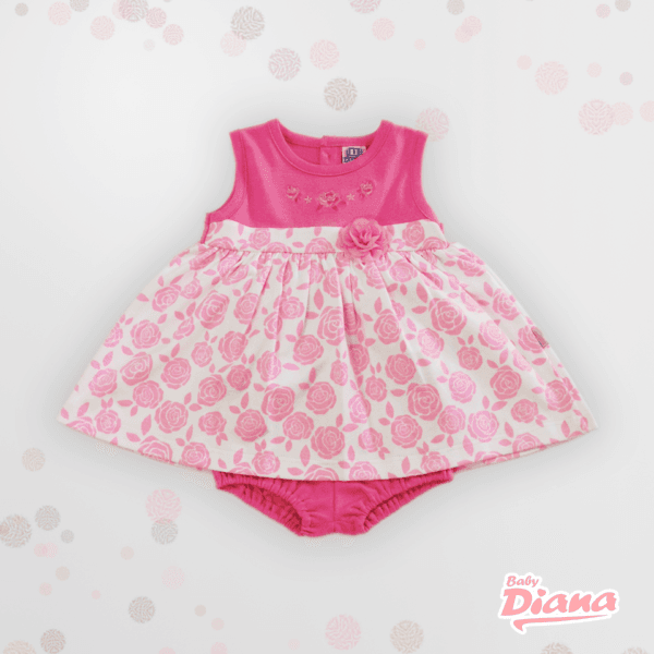 Vestido Algodon Rosas