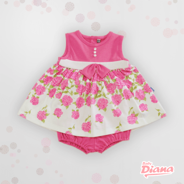 Vestido Algodon Rosas
