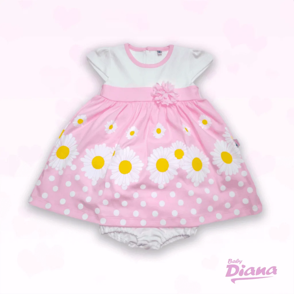 Vestido Algodon Flores Rosado