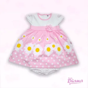 Vestido Algodon Flores Rosado